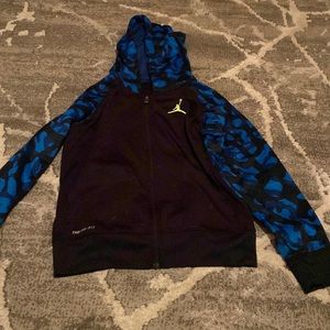 Kids Jordan Zip Up Blue and Black (Size medium kids)